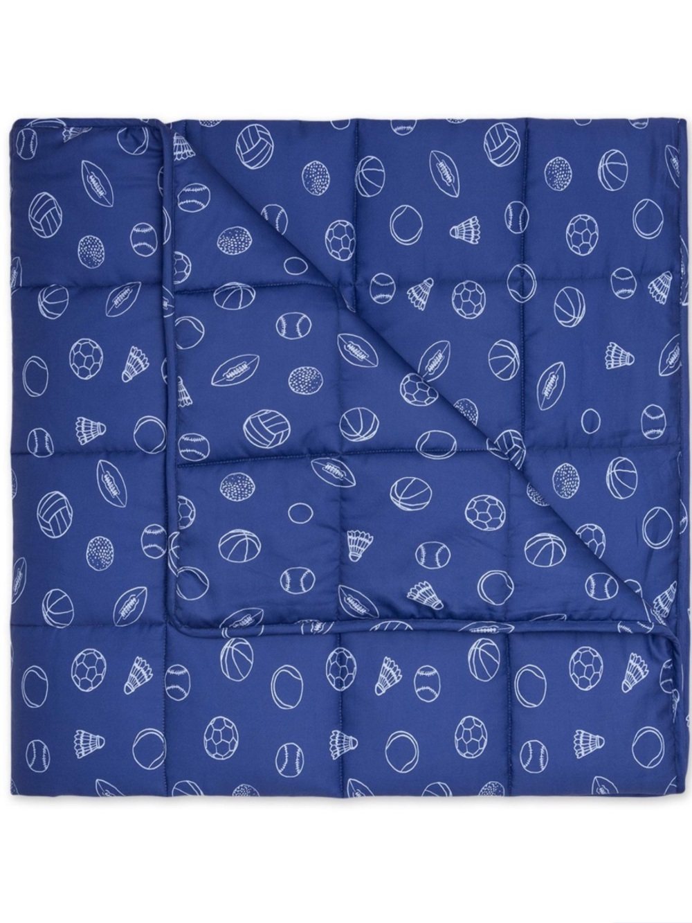 Luna Weighted Blanket Cotton Cooling for Kids Blue Sports 36x48” NEW